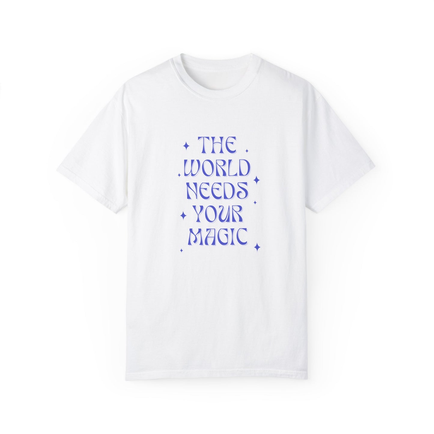 The World Needs Your Magic Comfort Colors Tee in Cobalt