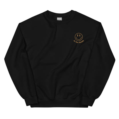 Be The Change Embroidered Sweatshirt in Gold - Happy Dance Clothing Co.