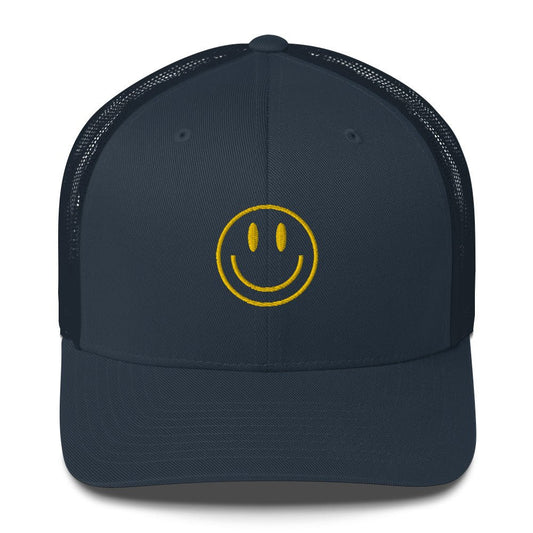 Golden Smiley Trucker Cap - Happy Dance Clothing Co.