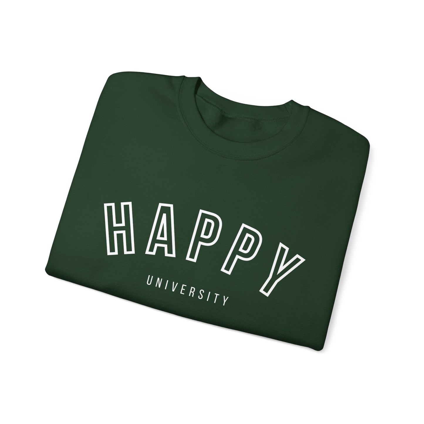 Happy University Sweatshirt in White - Happy Dance Clothing Co.