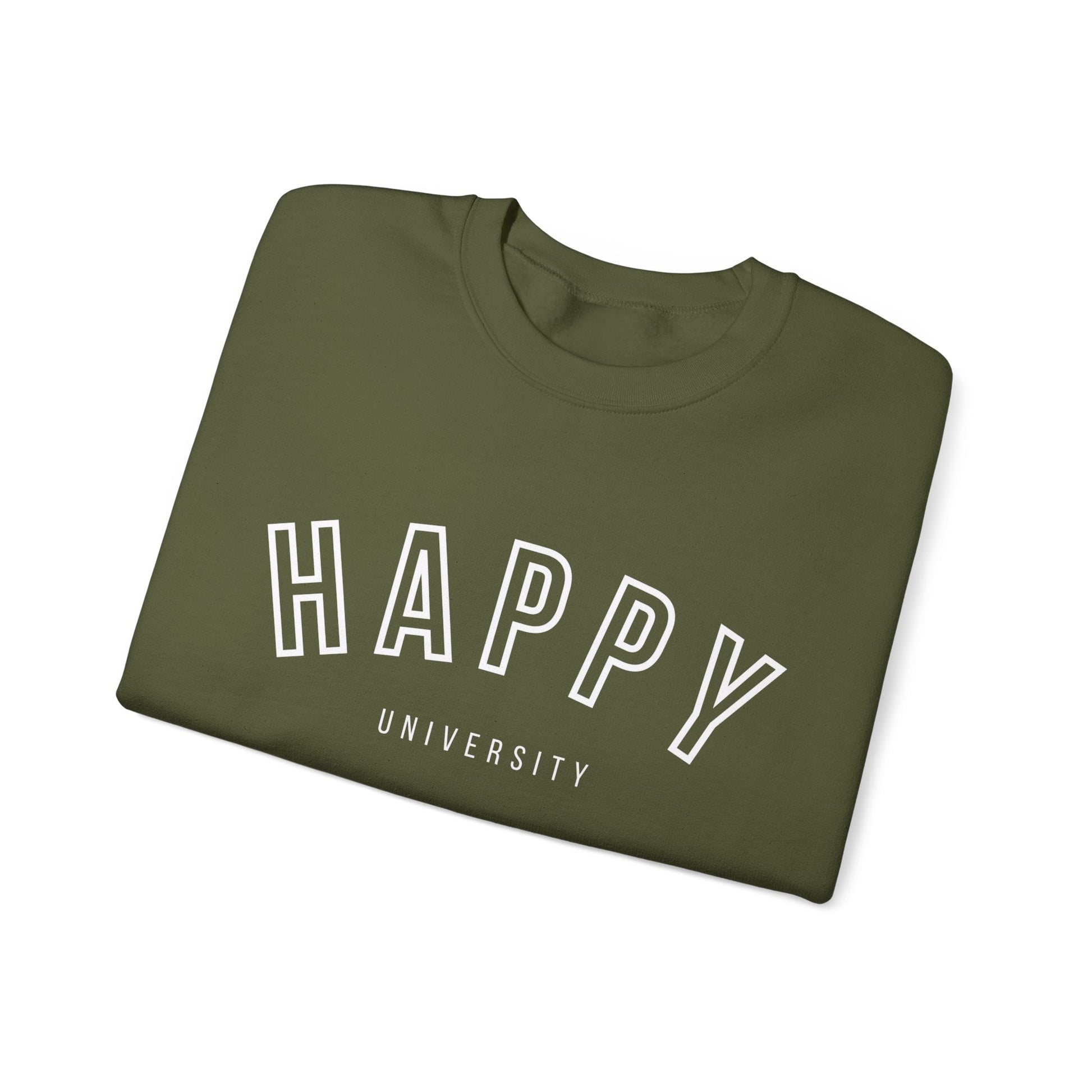 Happy University Sweatshirt in White - Happy Dance Clothing Co.