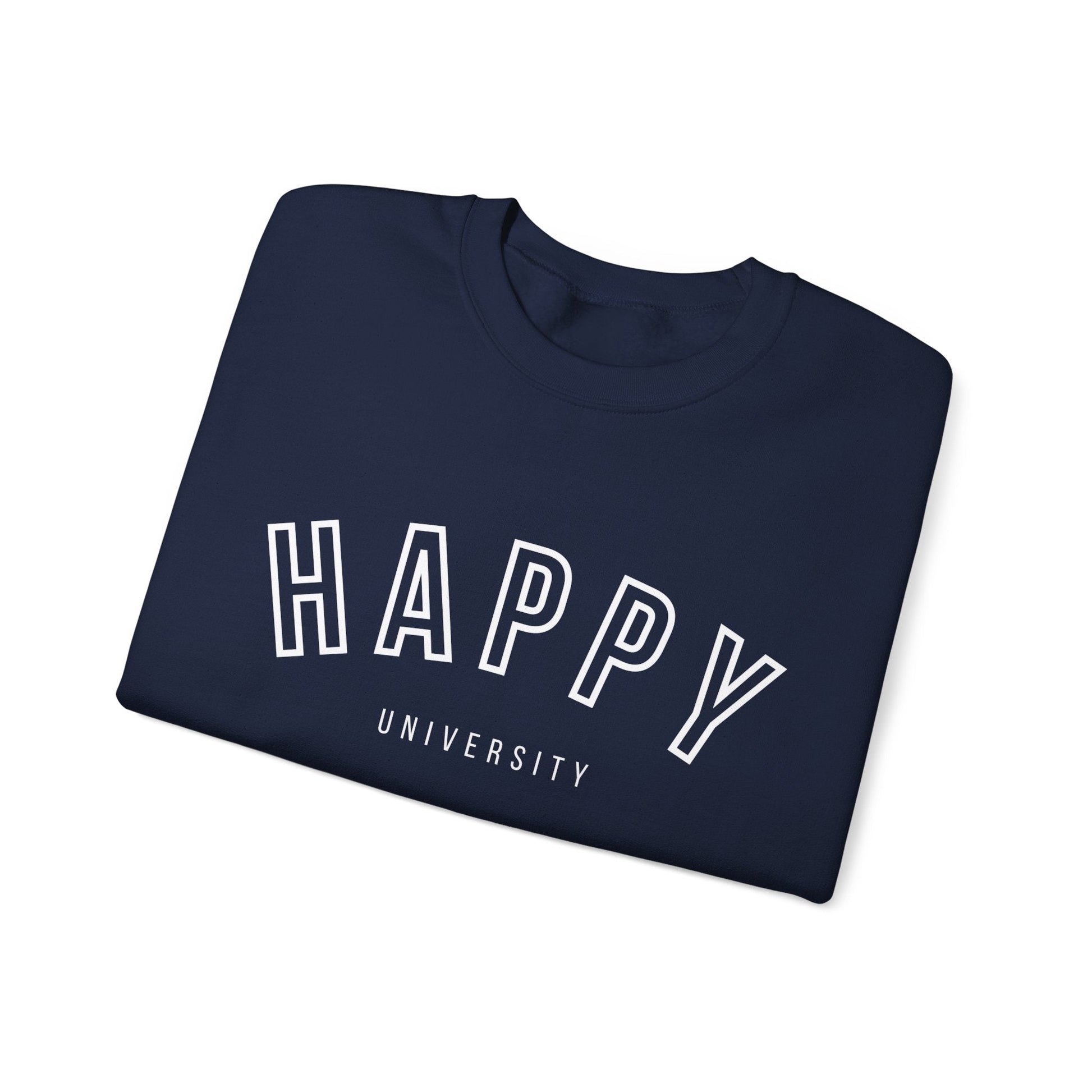 Happy University Sweatshirt in White - Happy Dance Clothing Co.