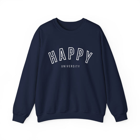 Happy University Sweatshirt in White - Happy Dance Clothing Co.