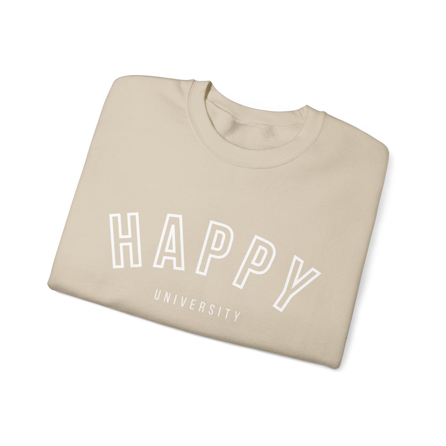 Happy University Sweatshirt in White - Happy Dance Clothing Co.