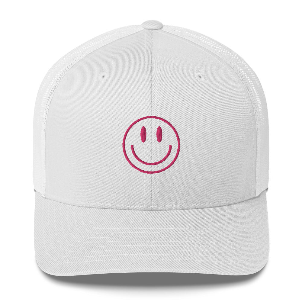 Pink Smiley Trucker Cap - Happy Dance Clothing Co.