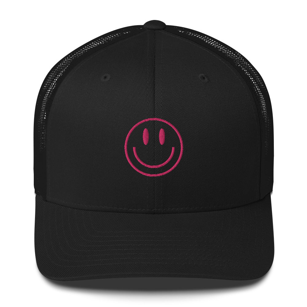 Pink Smiley Trucker Cap - Happy Dance Clothing Co.