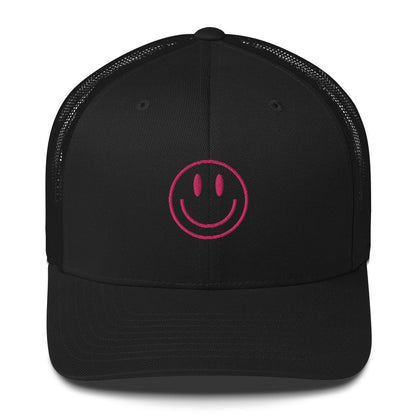 Pink Smiley Trucker Cap - Happy Dance Clothing Co.